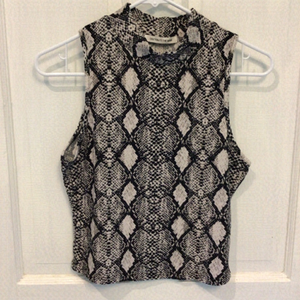 Caution to the Wind mock neck cropped tank top